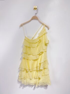 Rumaya Flowy Ruffle Dress / Light Yellow