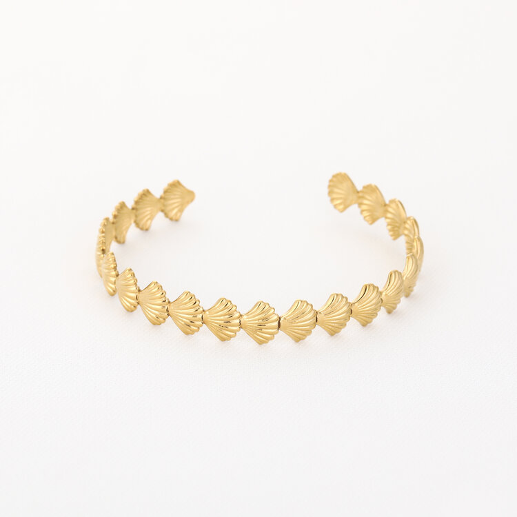Gold Little Shells Bangle Bracelet