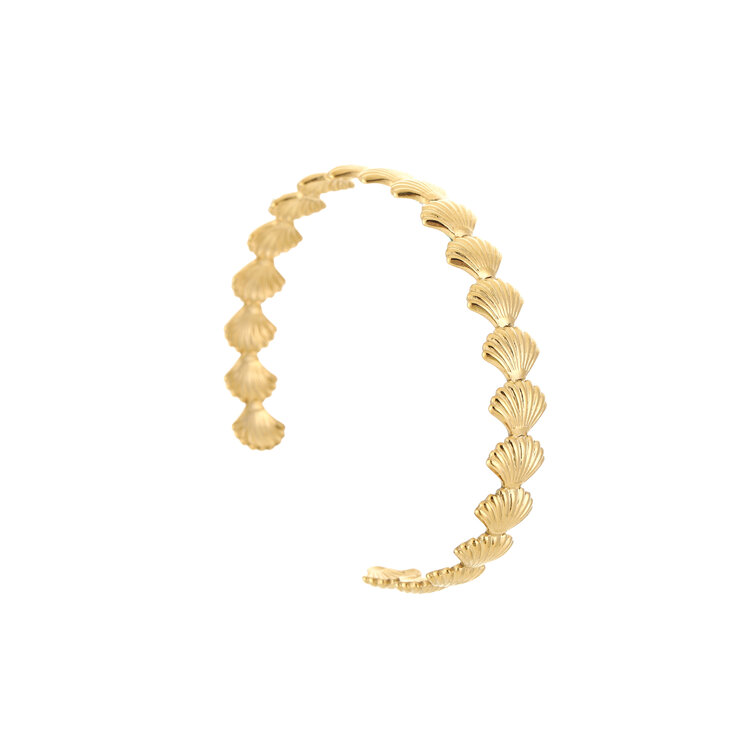 Gold Little Shells Bangle Bracelet