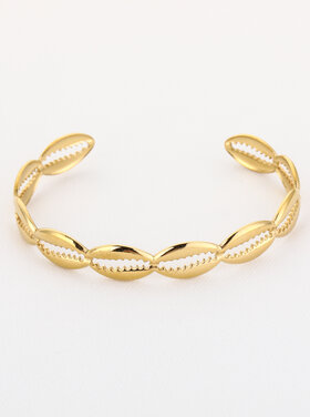 Gold Kauri Shell Bangle Bracelet