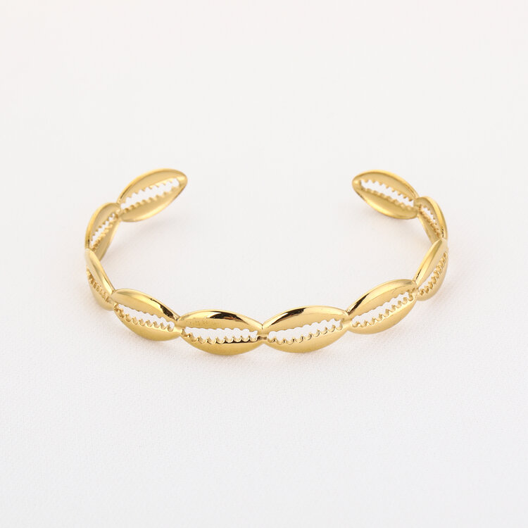 Gold Kauri Shell Bangle Bracelet