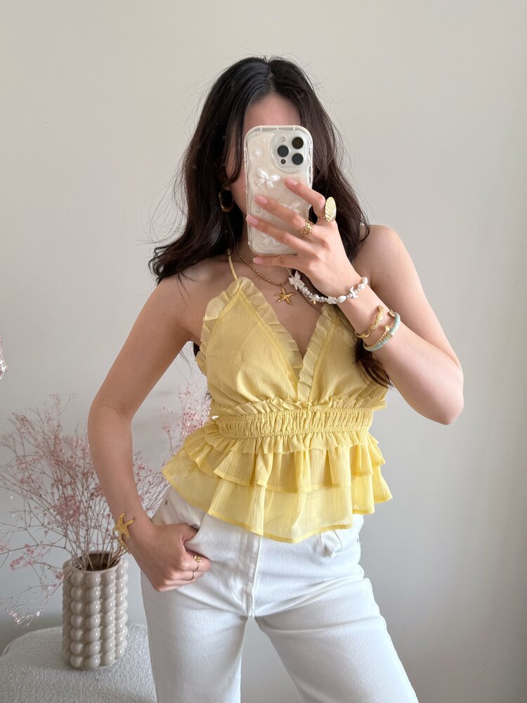 Manou Cami Frill Top / Yellow