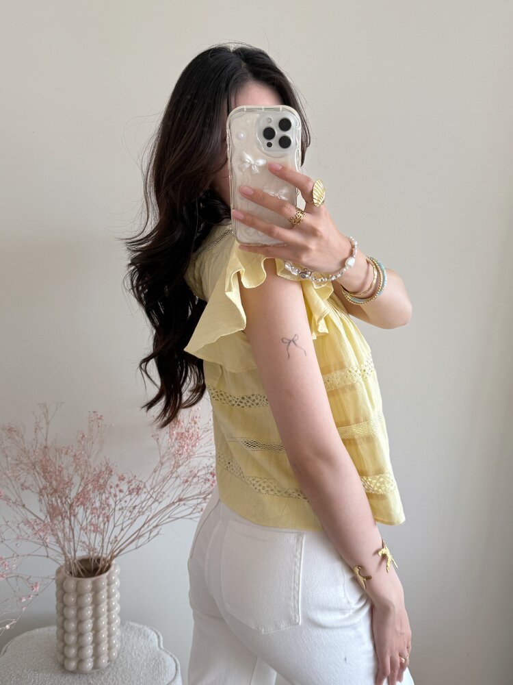 Francesca Embroidered Top / Yellow