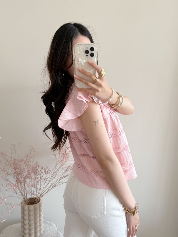 Francesca Embroidered Top / Pink