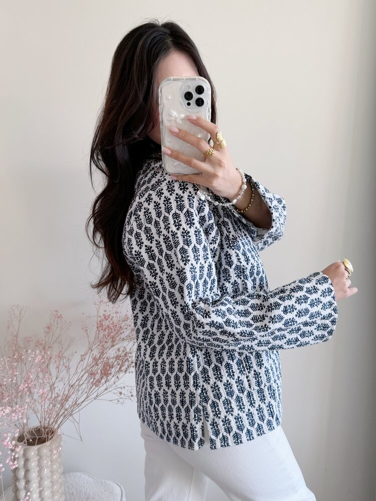 Anika Flower Boho Jacket / White