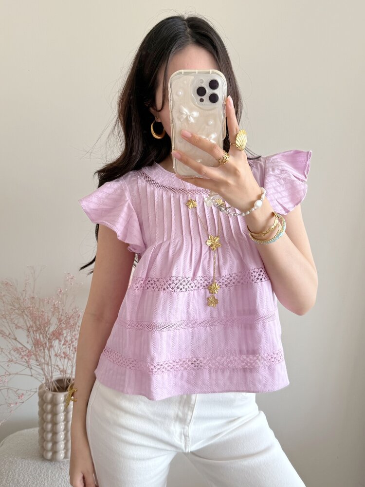 Francesca Embroidered Top / Black