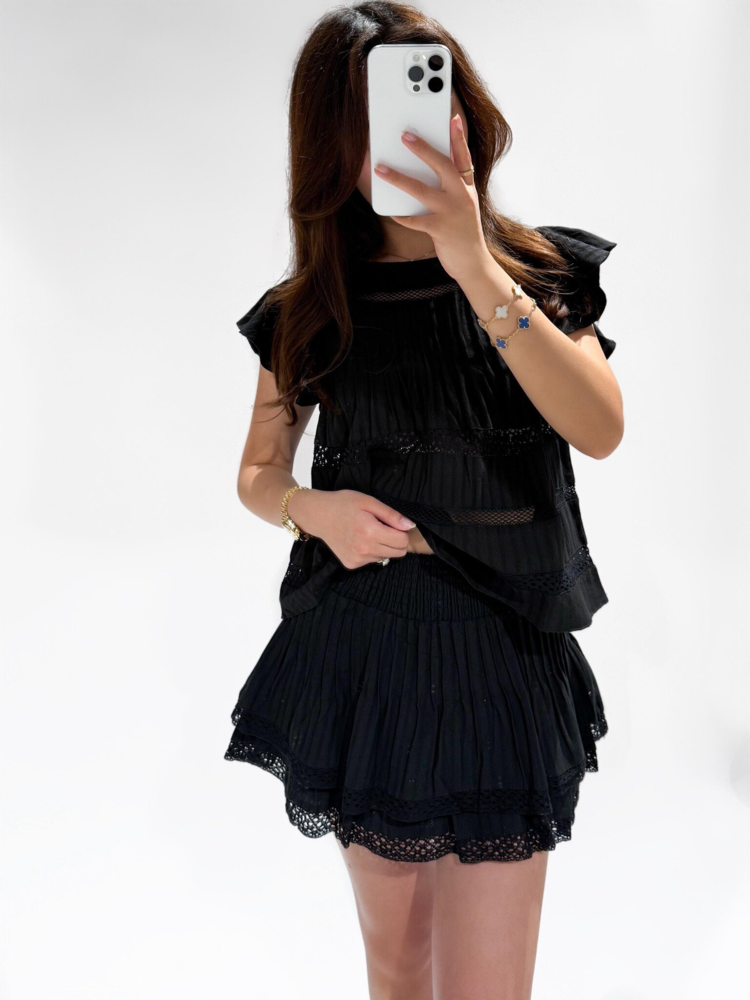 Francesca Embroidered Skort / Black