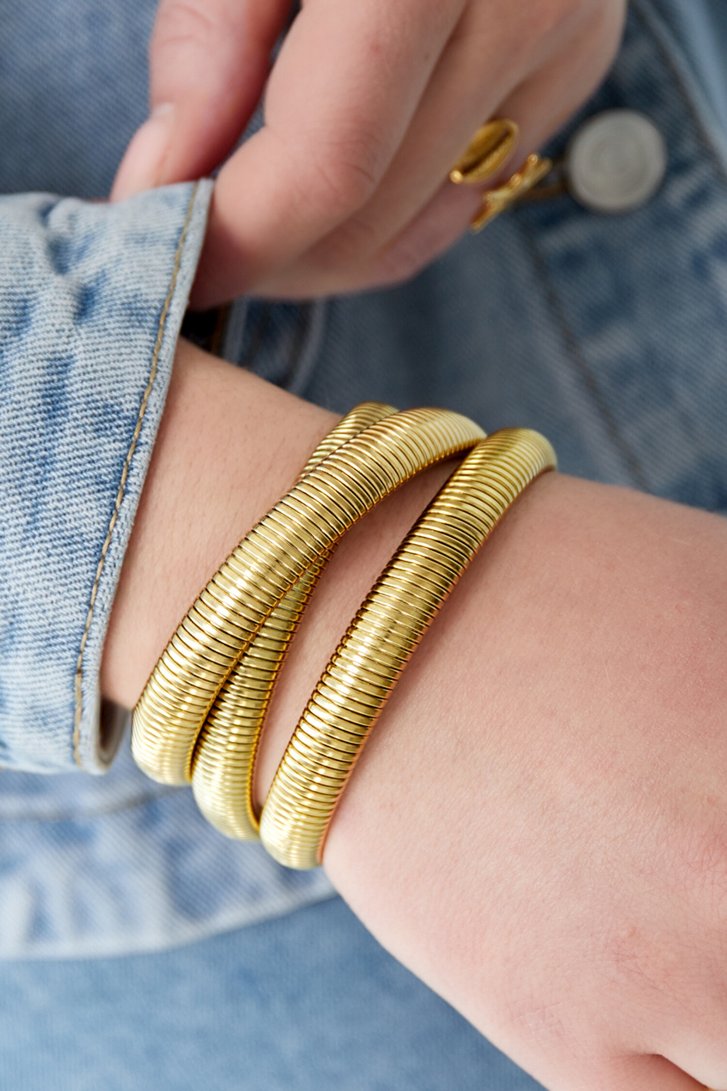 Gold Triple Snake Bracelet - Hello My Love