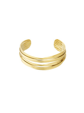 Gold Wavy Layers Bangle Bracelet