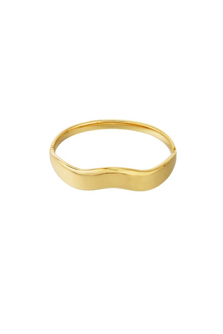 Gold Curve Bangle Bracelet