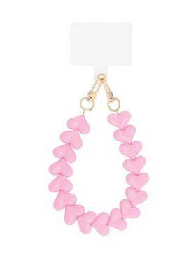 Gold Chubby Hearts Phone Cord / Bubblegum Pink