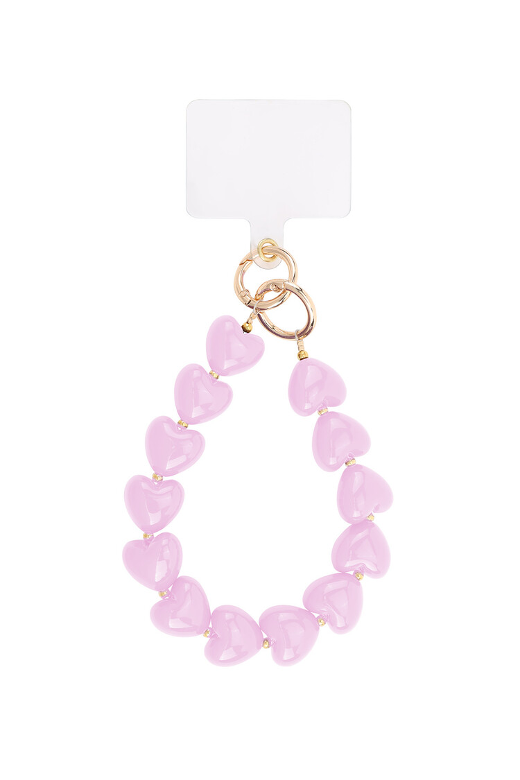 Gold Hearts Dots Phone Cord / Lilac Pink