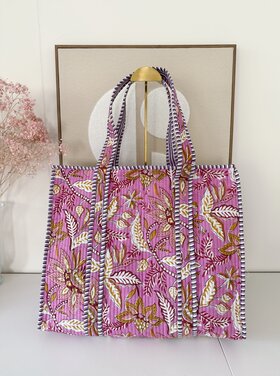 Macie Flower Shopper Bag / Pink Lemonade