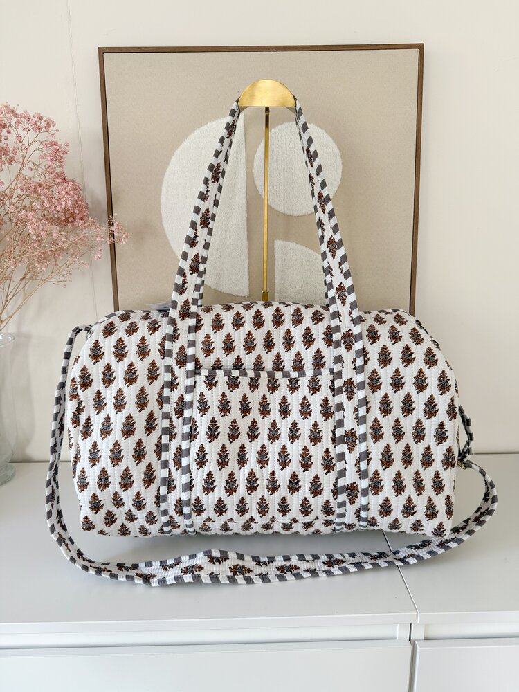 Yasmina Flower Travel Bag / White