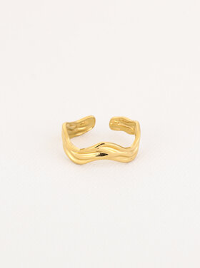 Gold Wave Textured Ring