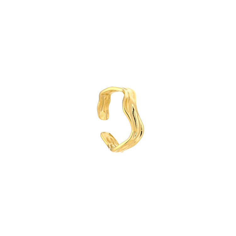 Gold Wave Textured Ring