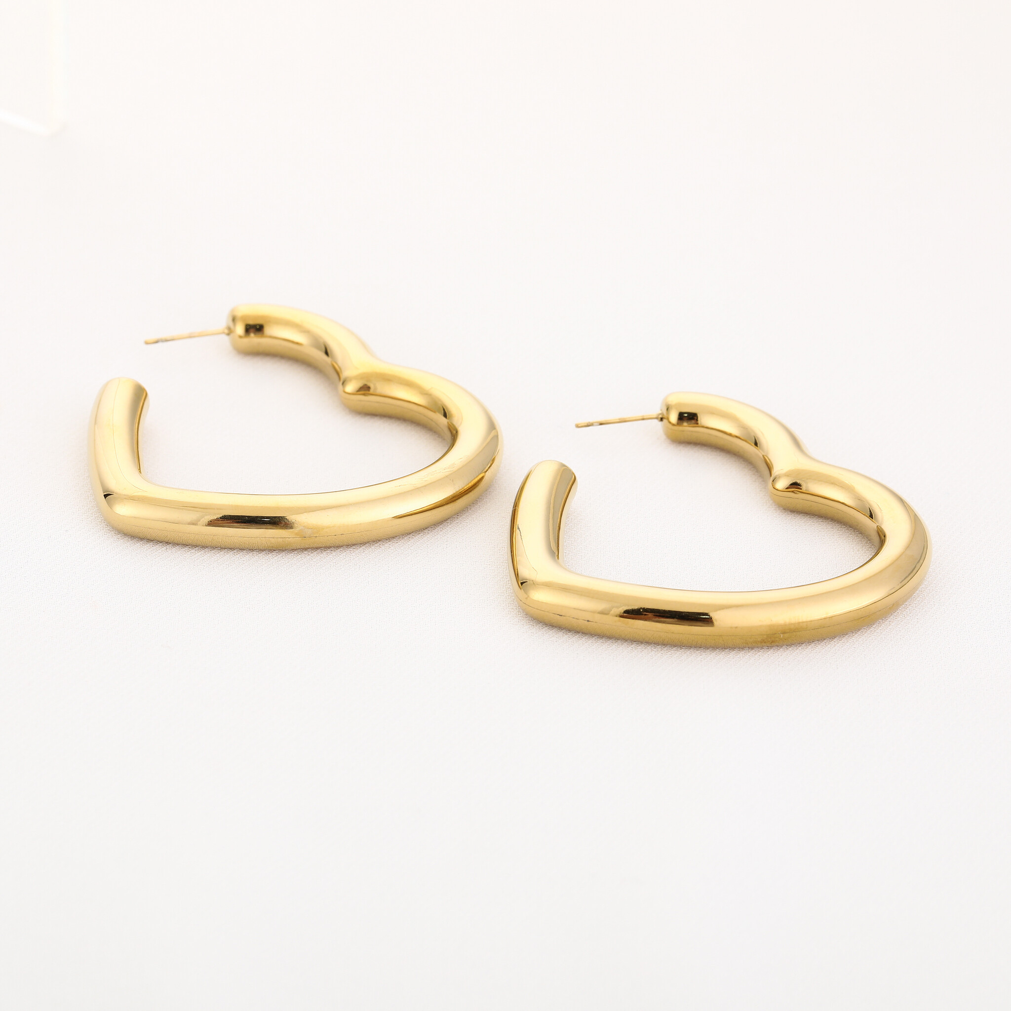 Gold Bold Heart Hoop Earrings - Hello My Love