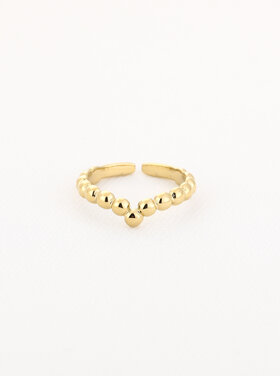 Gold Dots V Ring
