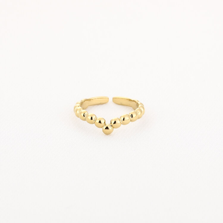 Gold Dots V Ring