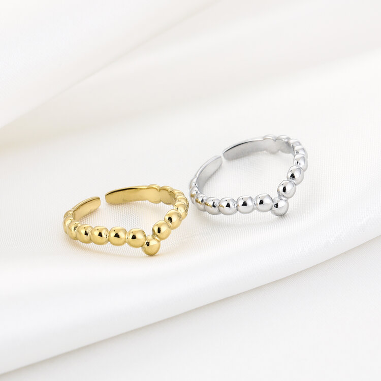Gold Dots V Ring