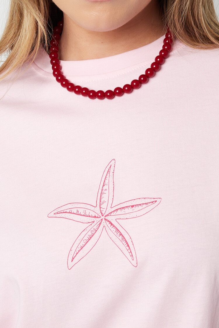 Small Beaded Statement Necklace / Red