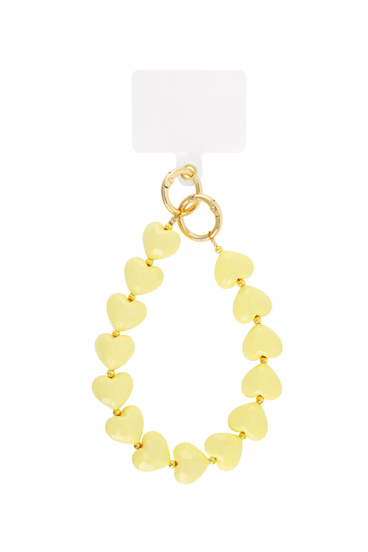 Gold Hearts Dots Phone Cord / Yellow