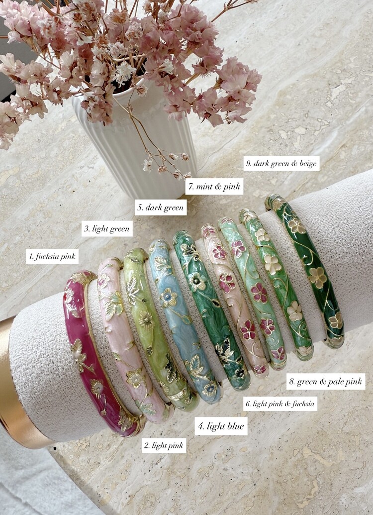 Gold Vintage Floral Bangle Bracelet (COPPER / SMALL)