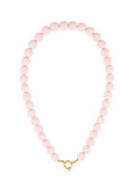 Small Beaded Statement Necklace / Light Pink