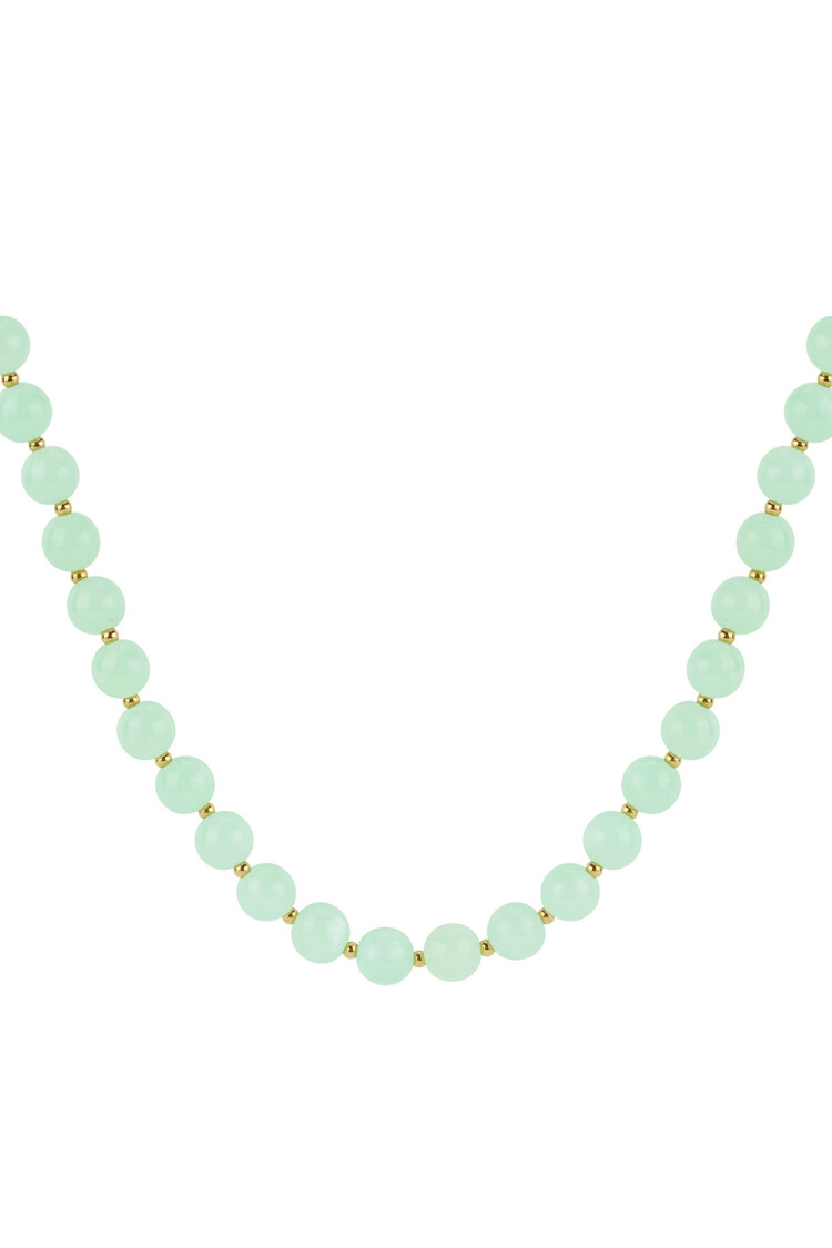 Small Beaded Statement Necklace / Light Green