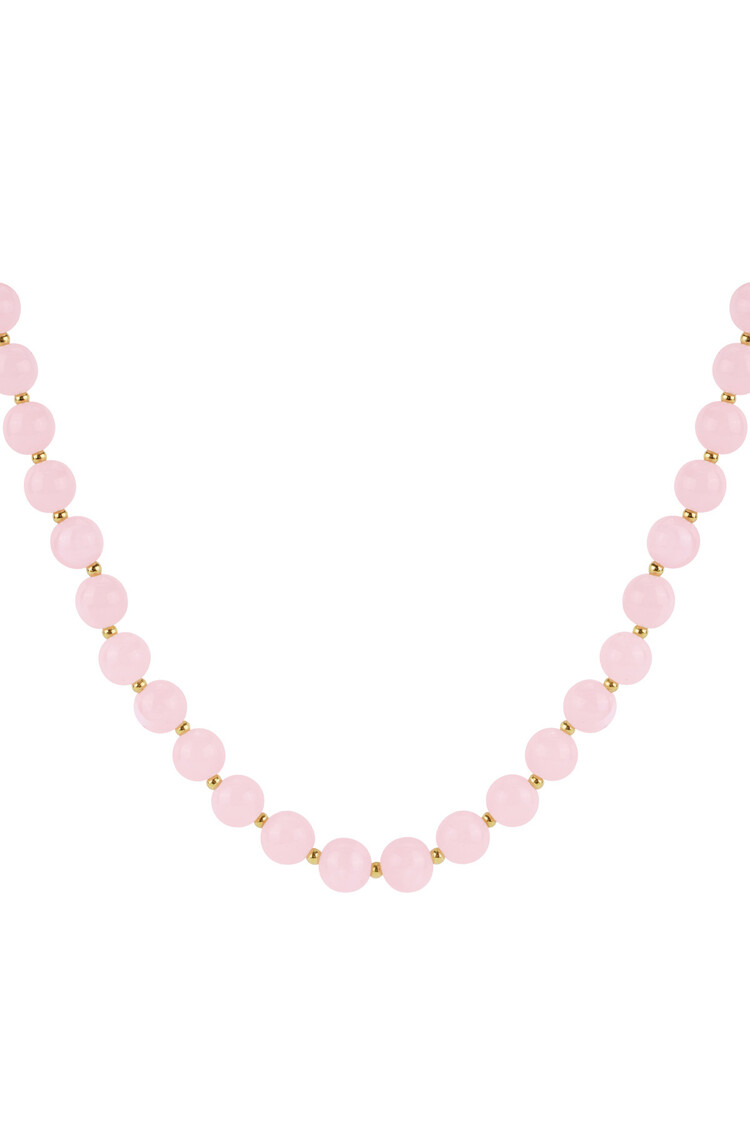 Small Beaded Statement Necklace / Powder Pink