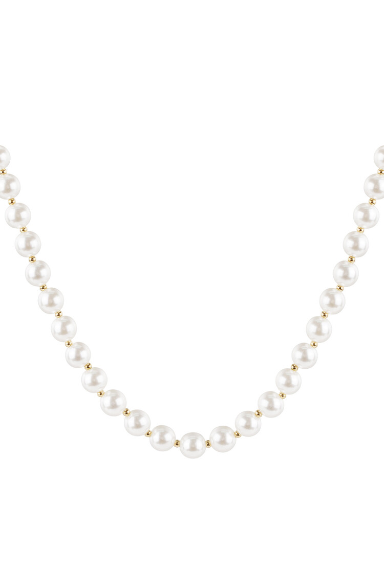 Small Beaded Statement Necklace / Pearl White