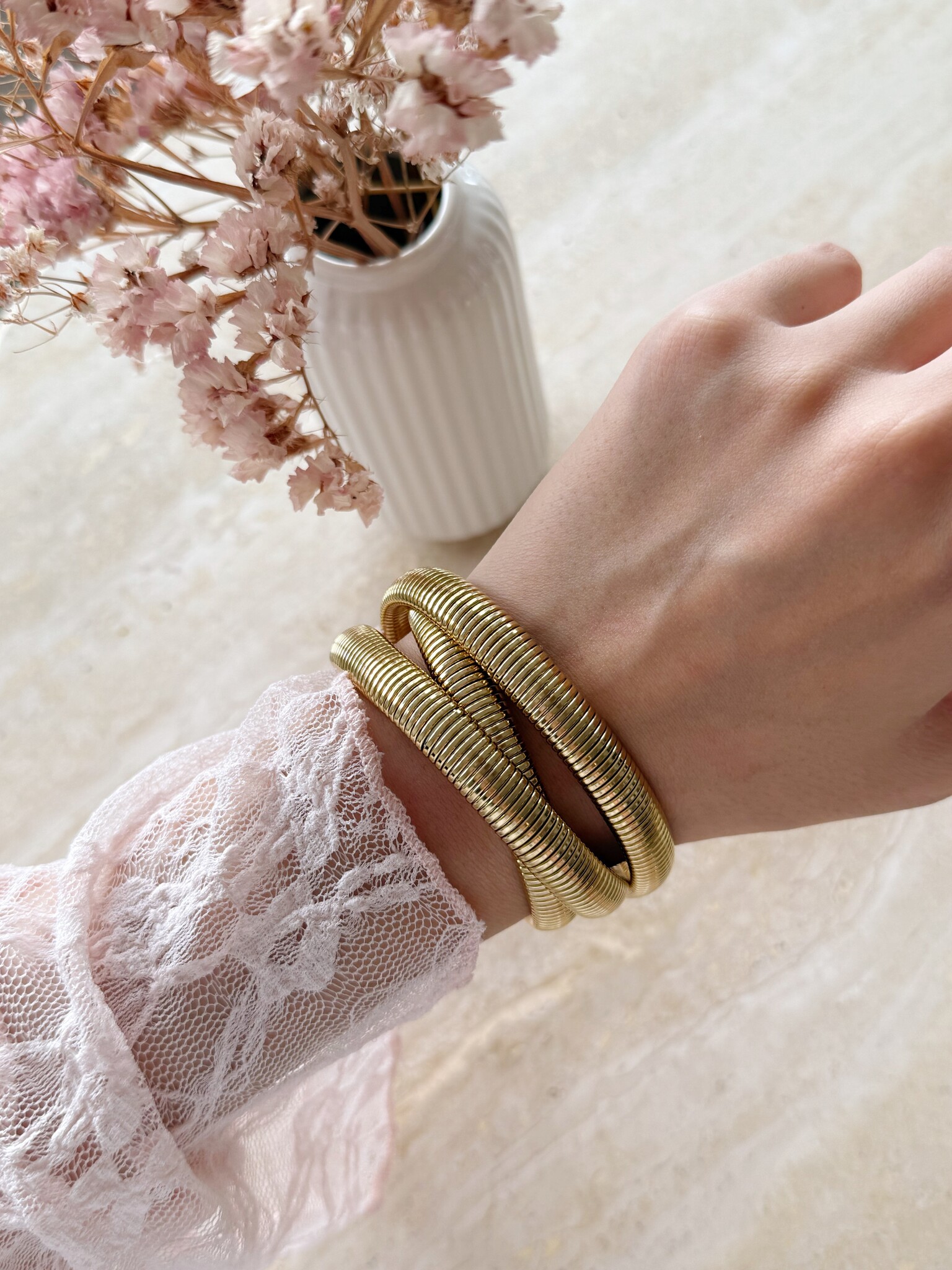 Gold Triple Snake Bracelet - Hello My Love