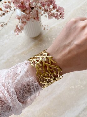 Gold Coral Riff Bangle Bracelet