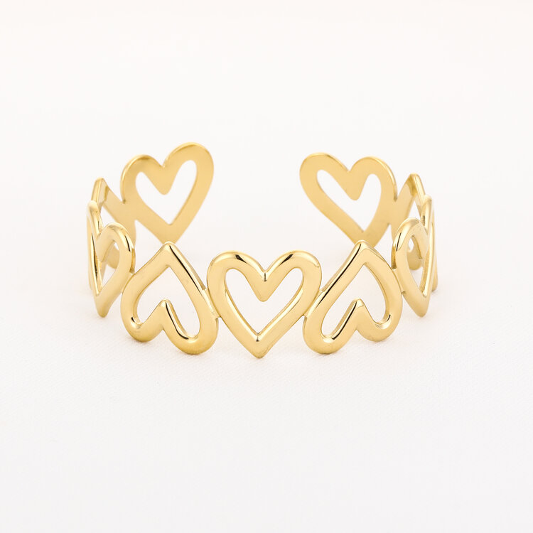 Gold Heart To Get Bangle Bracelet