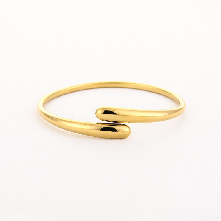 Gold Drop Wrap Bangle Bracelet
