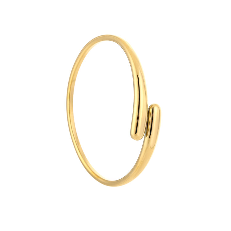 Gold Drop Wrap Bangle Bracelet