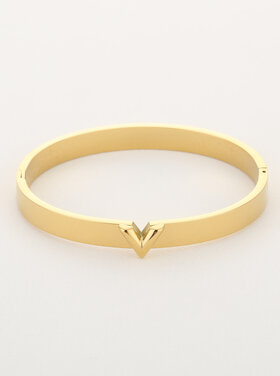 Gold Little V Bangle Bracelet