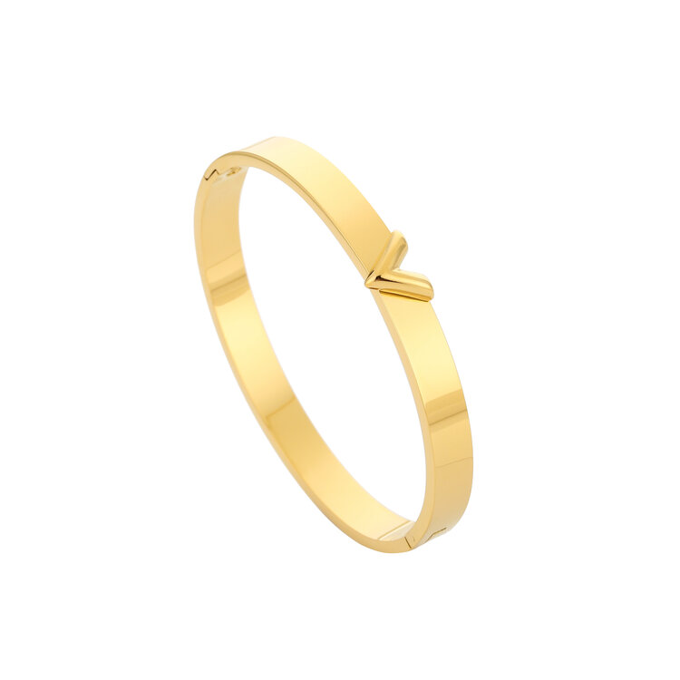 Gold Little V Bangle Bracelet