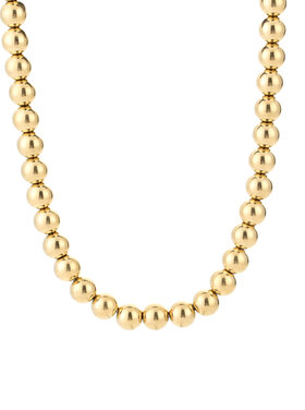 Small Beaded Statement Necklace / Gold (Heavy)