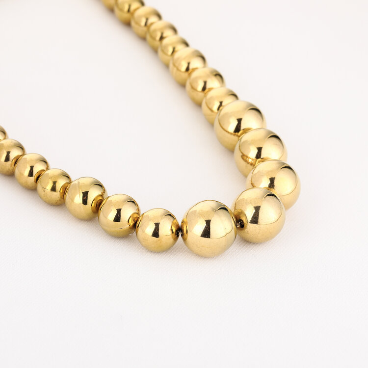 Bold Beaded Statement Necklace / Gold