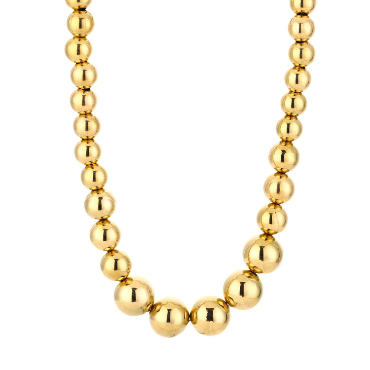 Bold Beaded Statement Necklace / Gold