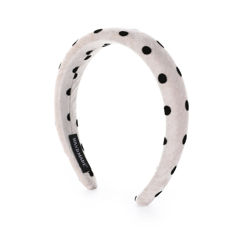 Milena Polkadot Hairband / Beige