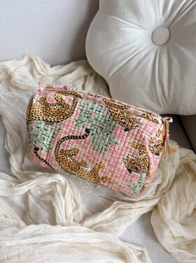 Bali Leopard Pouch / Light Pink