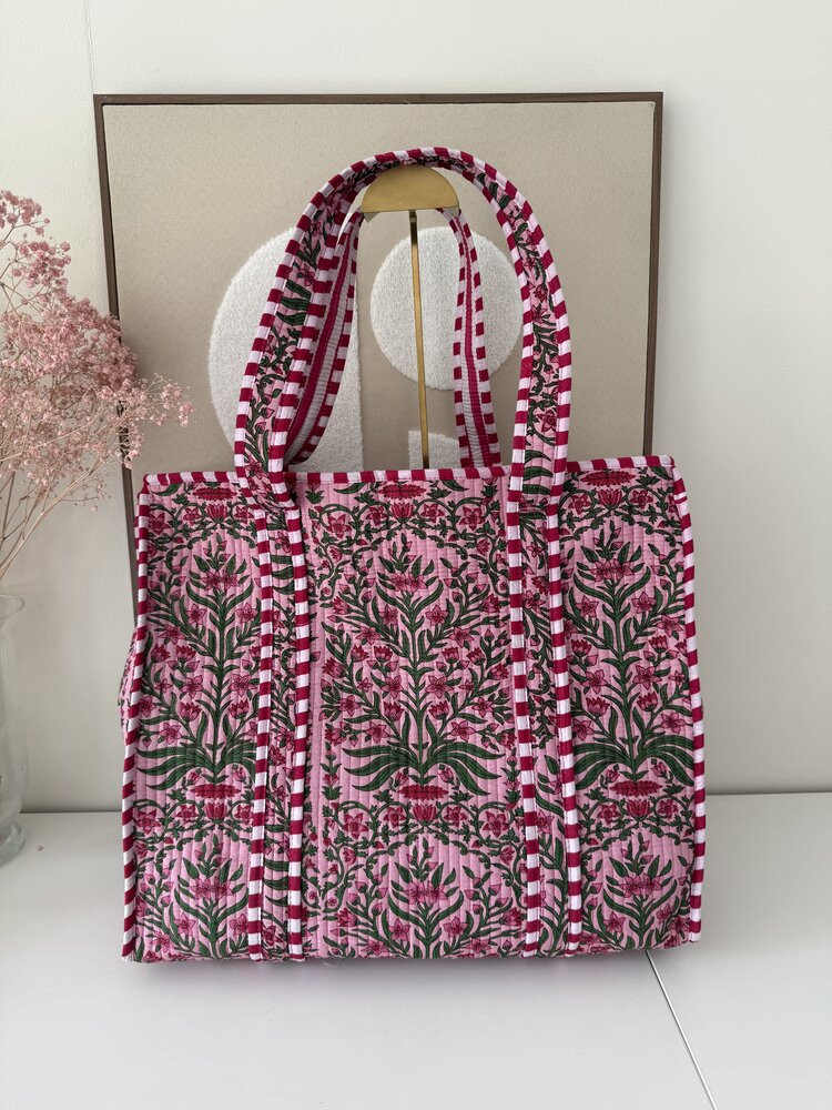 Macie Flower Shopper Bag / Pink Paradise