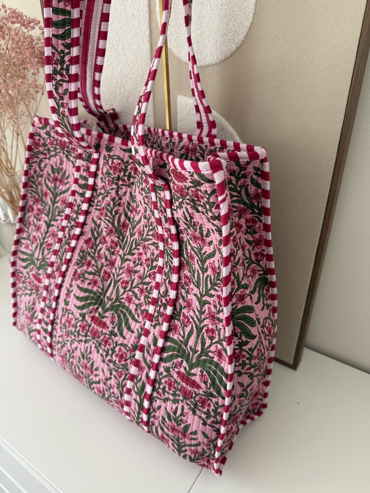 Macie Flower Shopper Bag / Pink Paradise