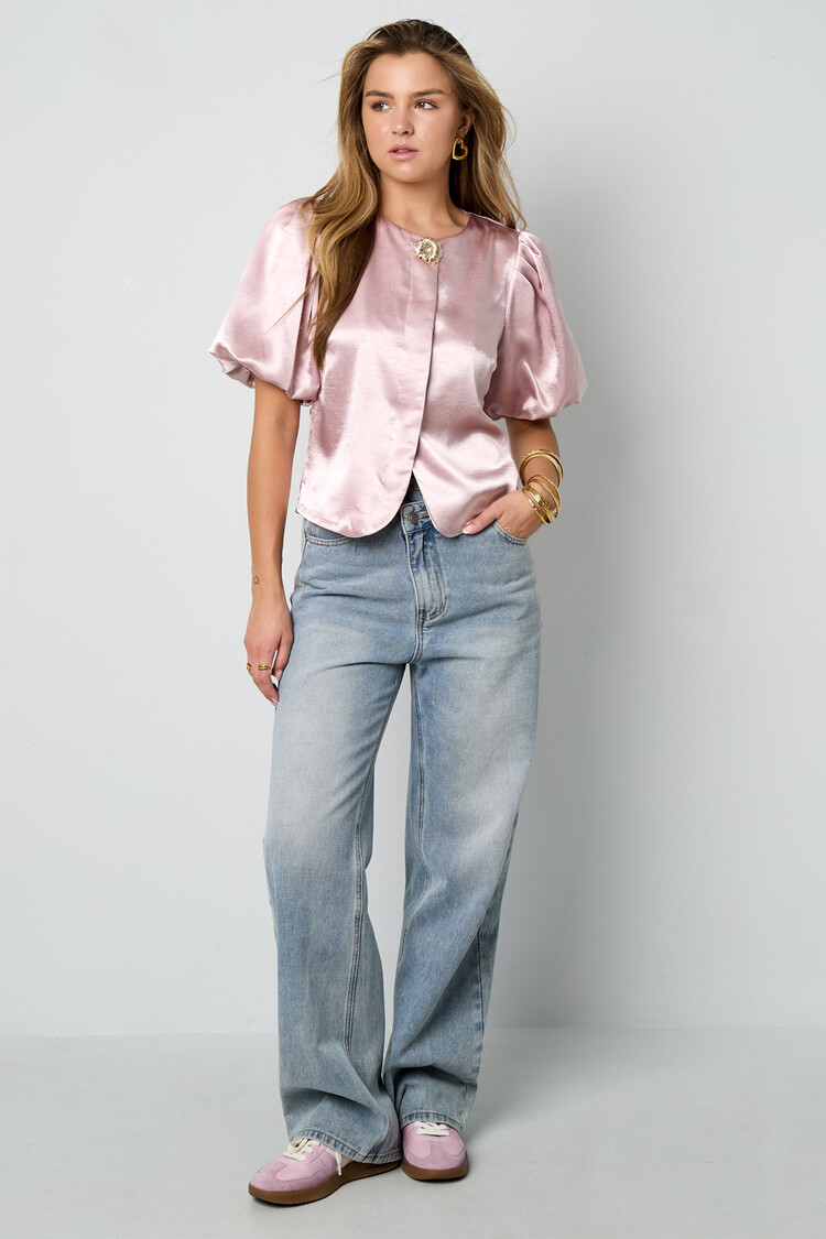 Oriana Puff Sleeve Top / Light Pink