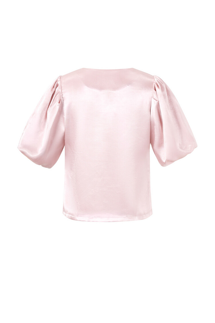 Oriana Puff Sleeve Top / Light Pink