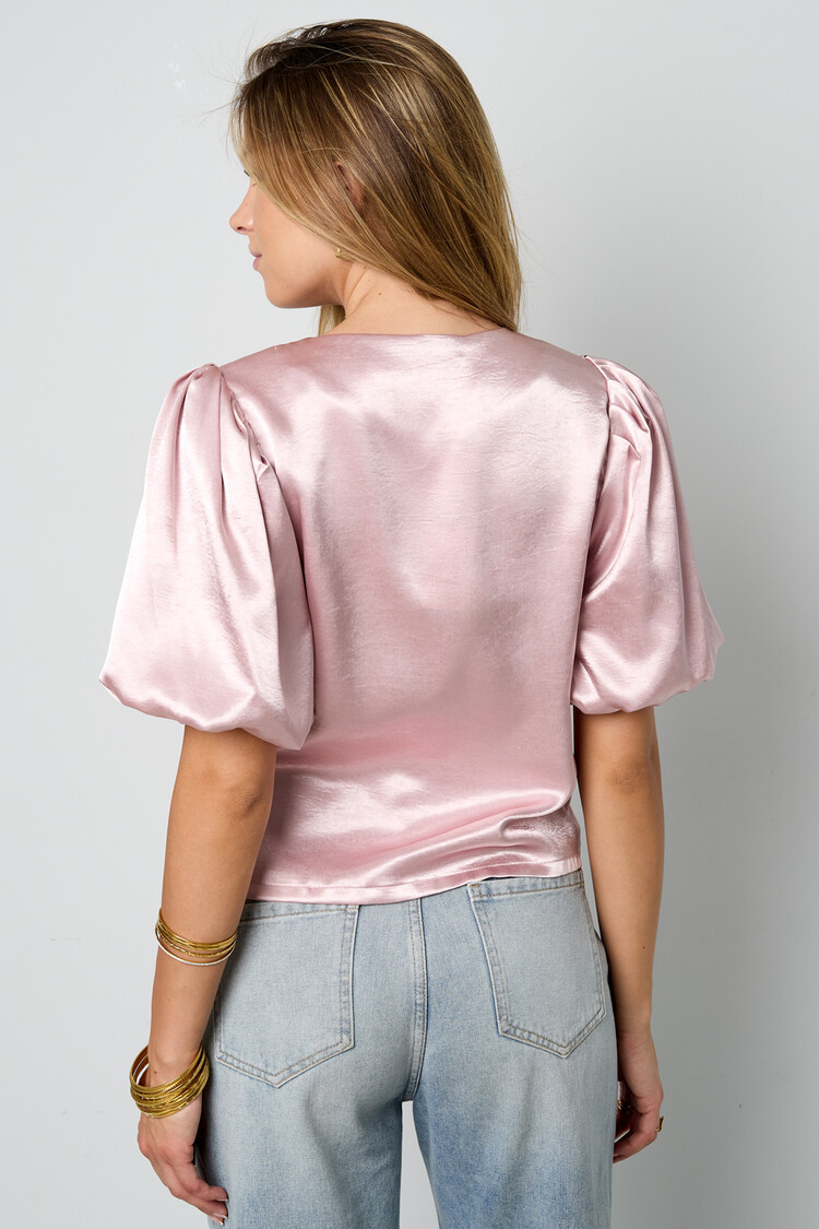 Oriana Puff Sleeve Top / Light Pink
