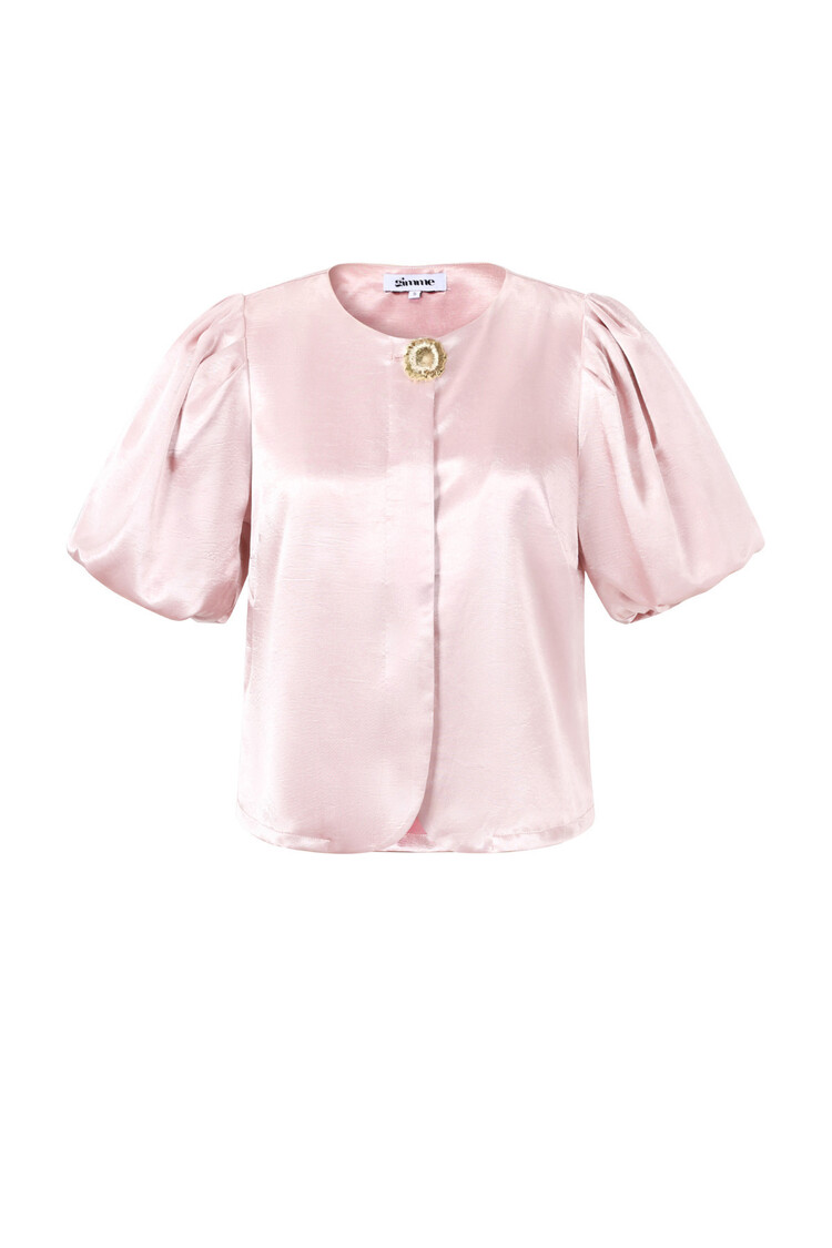 Oriana Puff Sleeve Top / Light Pink