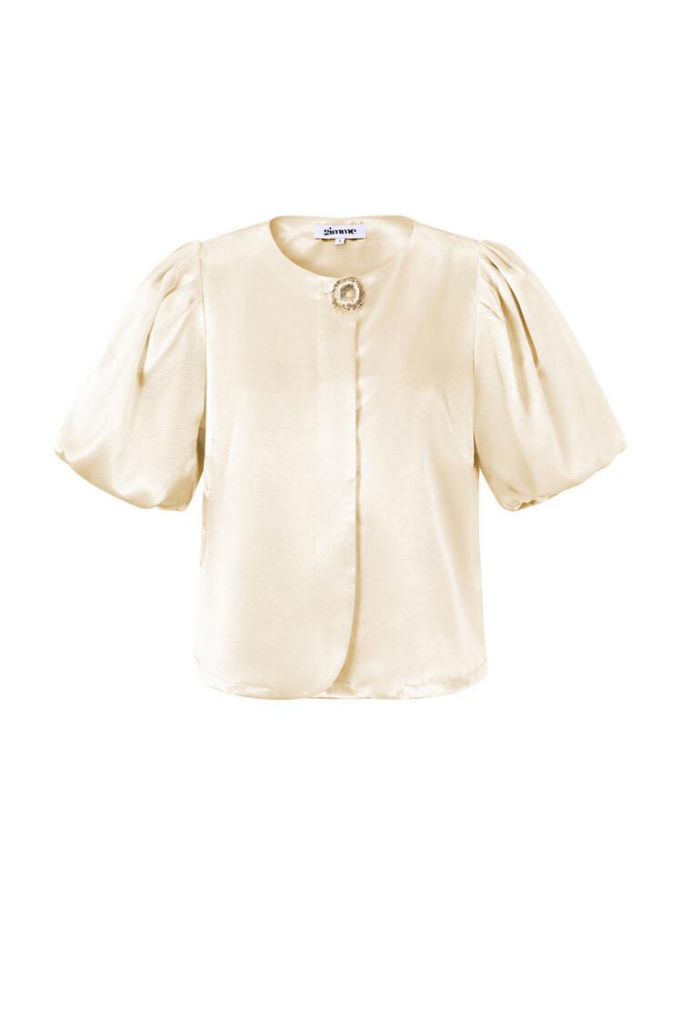 Oriana Puff Sleeve Top / Beige